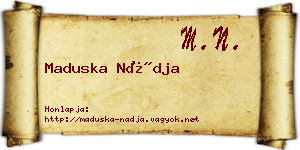 Maduska Nádja névjegykártya